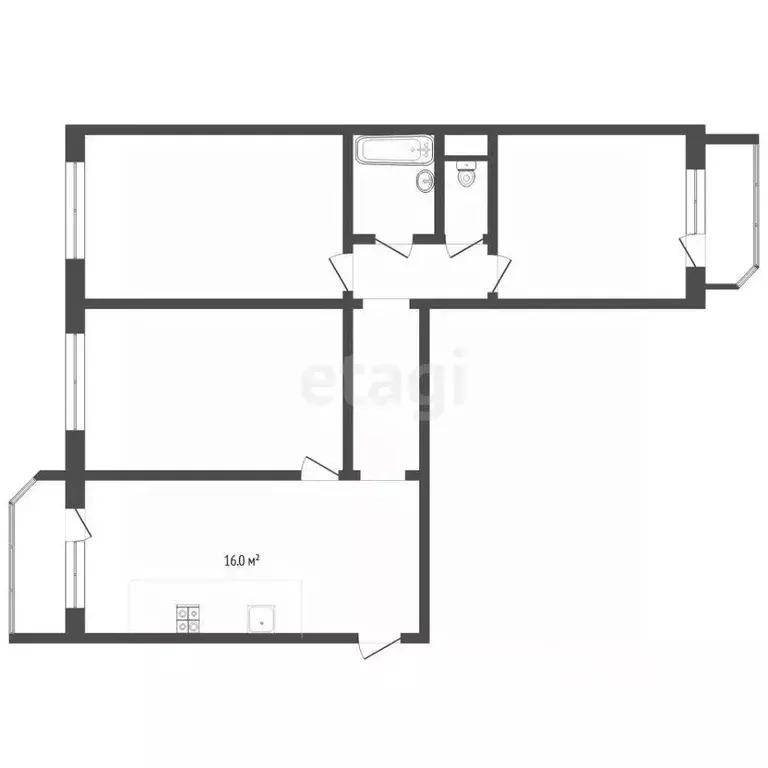 3-к кв. Тюменская область, Тюмень Широтная ул., 170к4 (90.0 м) - Фото 1