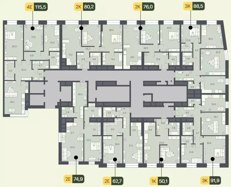 3-к кв. Москва Староалексеевская ул., 5А (88.5 м) - Фото 1