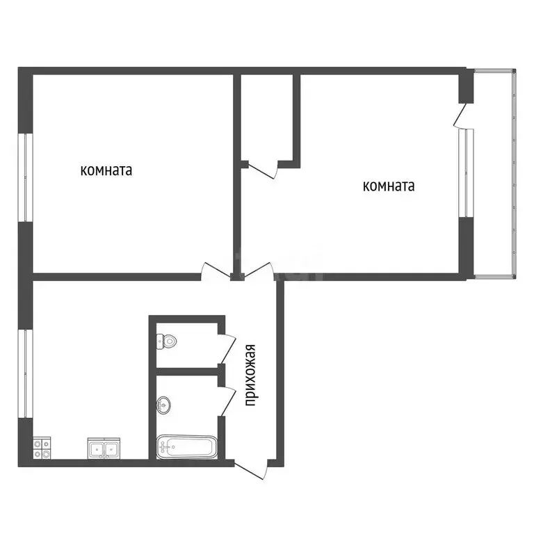 2-комнатная квартира: посёлок городского типа Вербилки, улица ... - Фото 1