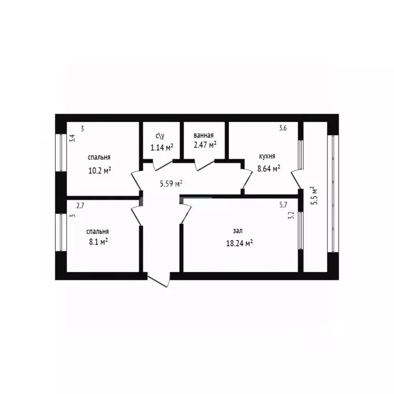 3-к кв. Дагестан, Дербент ул. Нанейшвили, 2 (63.4 м) - Фото 2