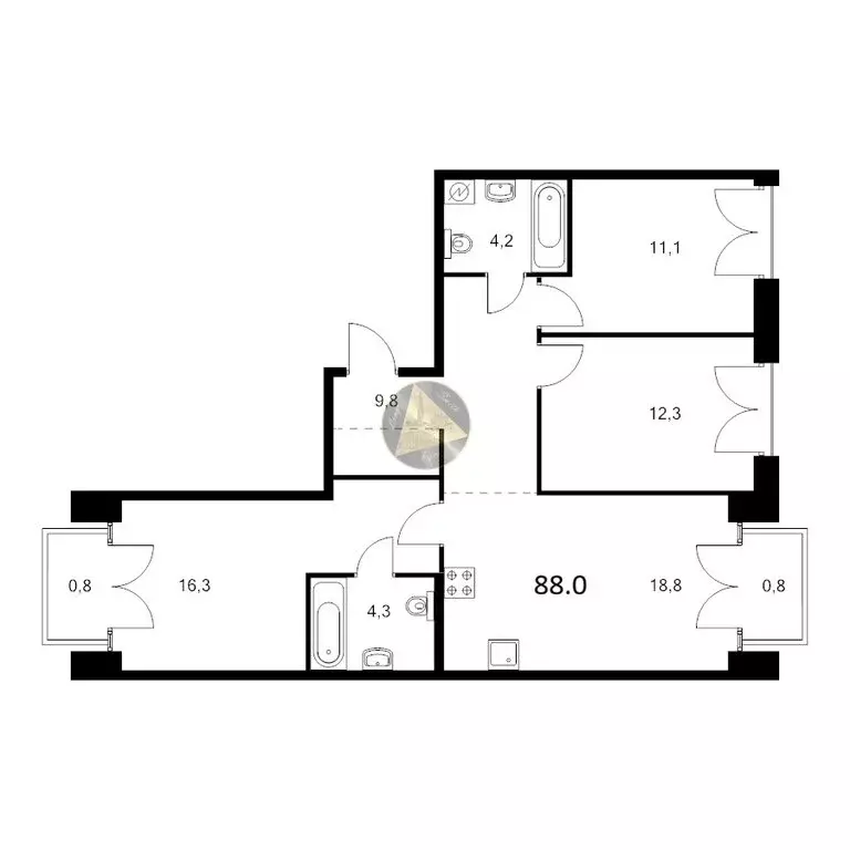 3-комнатная квартира: Санкт-Петербург, набережная Обводного канала, ... - Фото 1