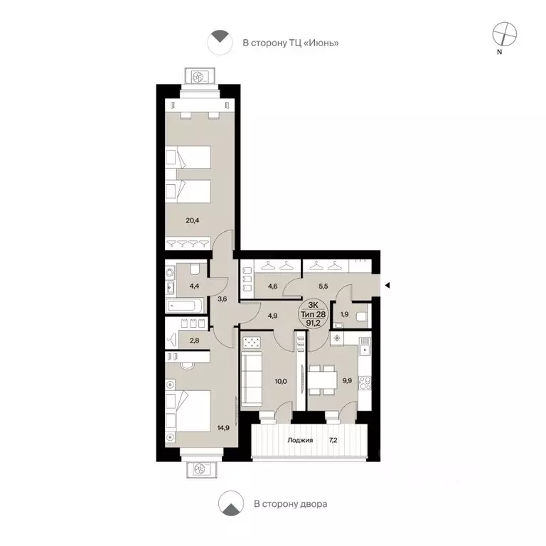 3-к кв. Коми, Сыктывкар Октябрьский просп., 137 (91.2 м) - Фото 0