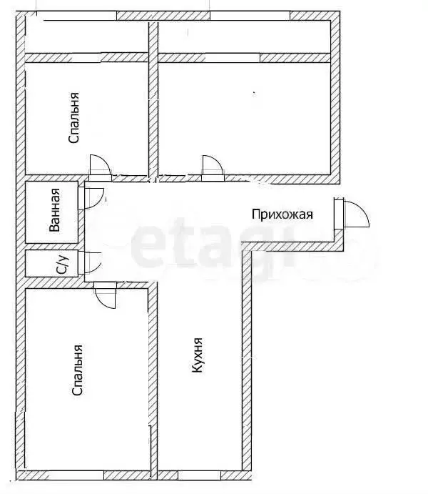 3-к. квартира, 64,7 м, 9/9 эт. - Фото 0