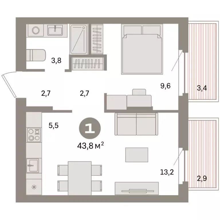 1-комнатная квартира: Екатеринбург, жилой район Сортировочный, ... - Фото 1