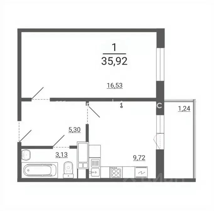 1-к кв. Челябинская область, Магнитогорск ул. 50-летия Магнитки, 29/1 ... - Фото 2