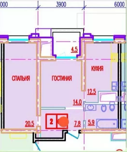 2-к кв. Чеченская республика, Грозный ул. Свердлова, 22 (62.3 м) - Фото 0