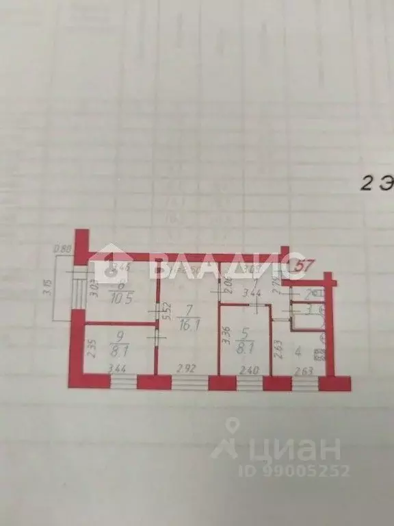 4-к кв. Ивановская область, Иваново ул. Маяковского, 25 (59.4 м) - Фото 2