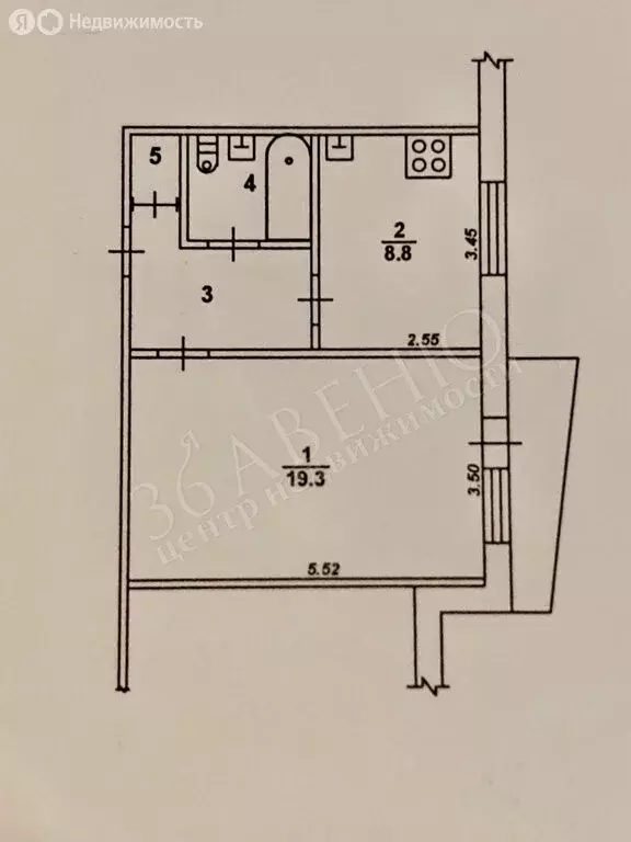 1-комнатная квартира: Воронеж, улица Владимира Невского, 22 (37.3 м) - Фото 0