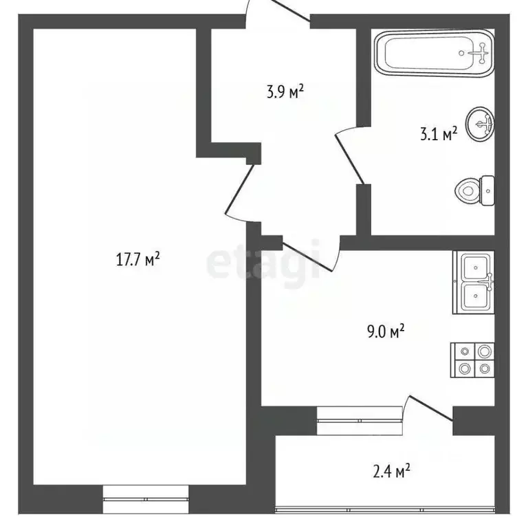 1-к кв. Краснодарский край, Анапа Парковая ул., 60к6 (36.1 м) - Фото 2
