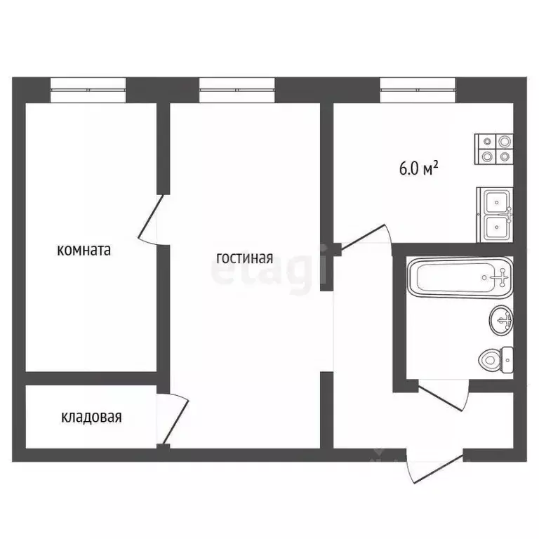 2-к кв. Пермский край, Пермь Пионерская ул., 12 (42.6 м) - Фото 1