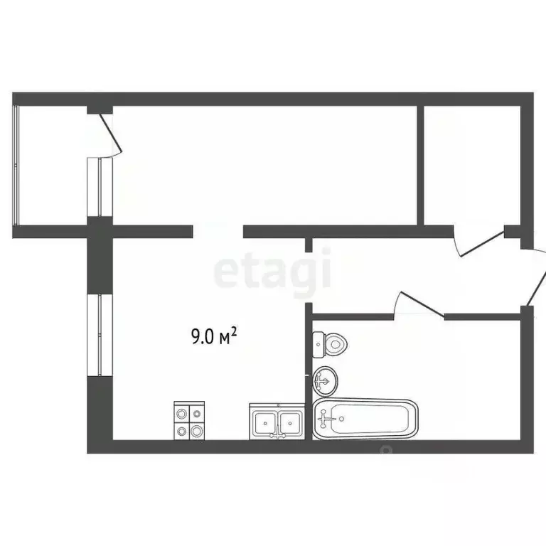 1-к кв. Ямало-Ненецкий АО, Пуровский район, Уренгой пгт, 3-й мкр 32А ... - Фото 2