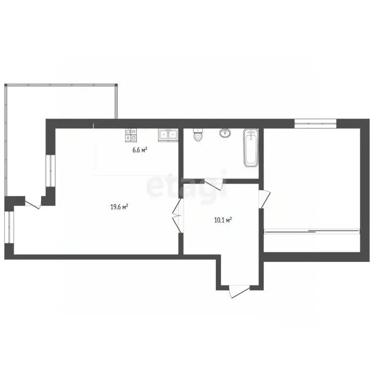 2-к кв. Пермский край, Пермь ул. Крылова, 15А (60.0 м) - Фото 2