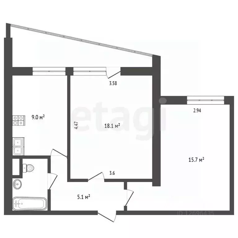 2-к кв. Москва Планерная ул., 20к1 (47.9 м) - Фото 2