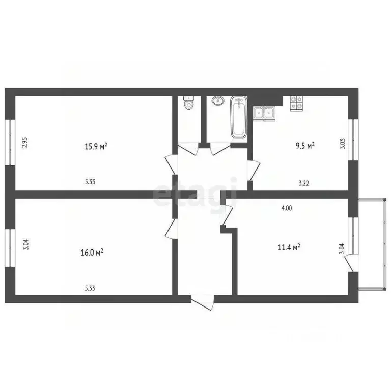 3-к кв. Владимирская область, Костерево г. Петушинский муниципальный ... - Фото 2