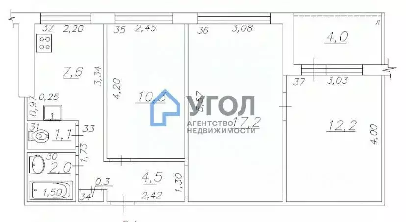 3-к кв. Самарская область, Самара Коммунистическая ул., 23 (58.9 м) - Фото 2