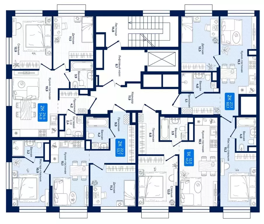 1-к кв. Самарская область, Самара ул. 8-я Радиальная, 31 (41.2 м) - Фото 2