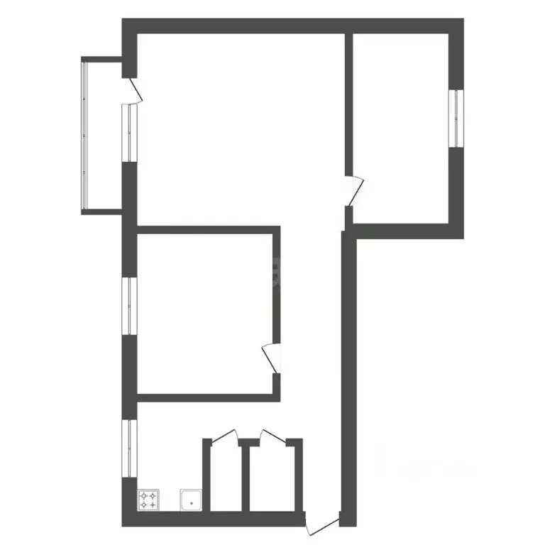 2-к кв. Амурская область, Сковородино Красноармейская ул., 2 (58.0 м) - Фото 1