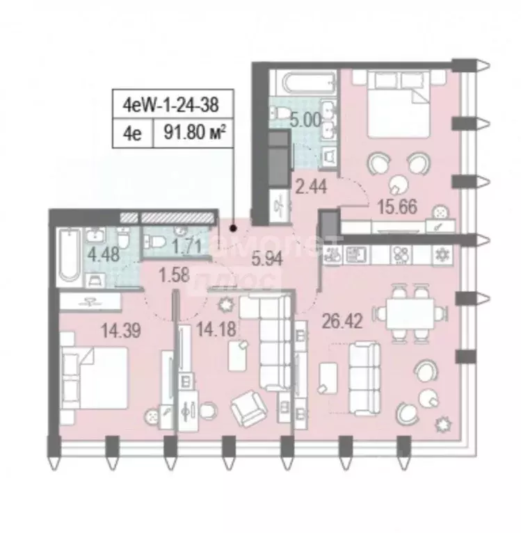 4-к кв. Москва бул. Братьев Весниных, 1 (93.2 м) - Фото 1