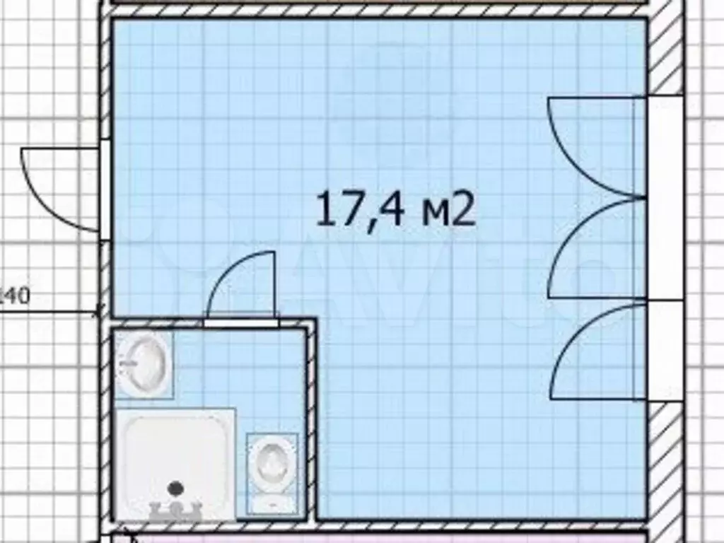 Квартира-студия, 17,5 м, 1/9 эт. - Фото 0