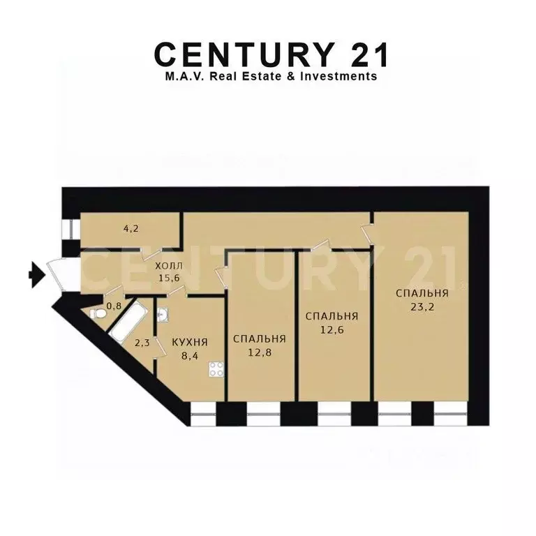 3-к кв. Санкт-Петербург 3-я Васильевского острова линия, 26Б (80.3 м) - Фото 2
