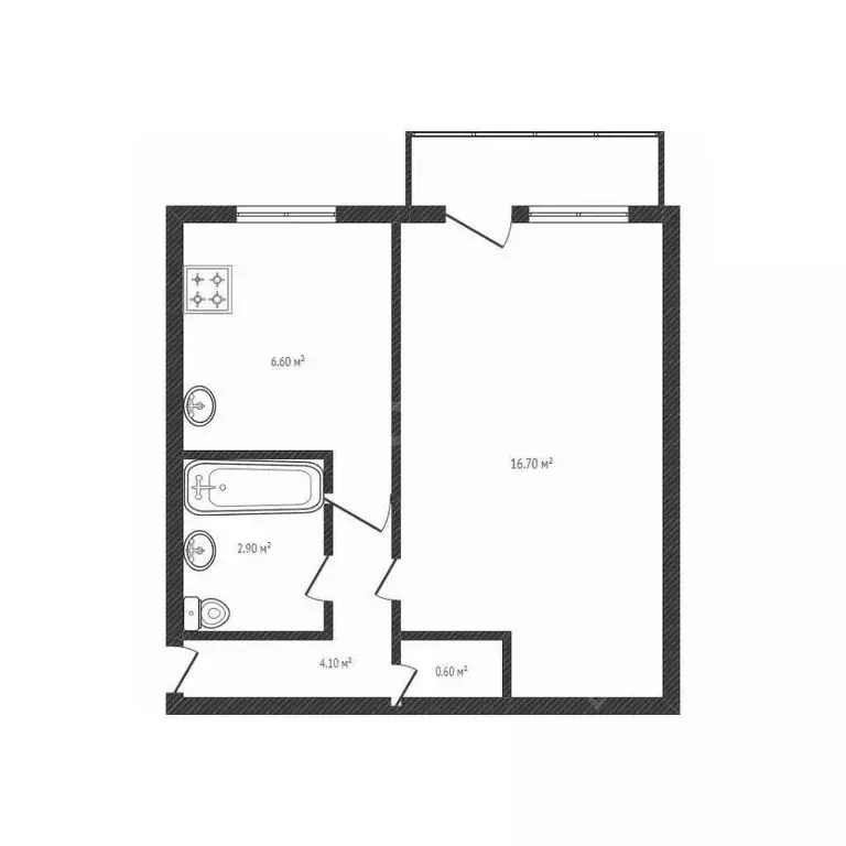 1-к кв. Брянская область, Брянск ул. Академика Королева, 4 (31.7 м) - Фото 1