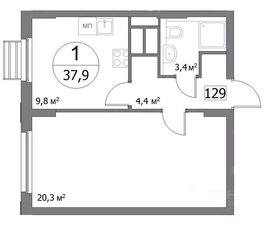 1-к кв. Нижегородская область, Нижний Новгород ул. Сергея Акимова, 50 ... - Фото 1