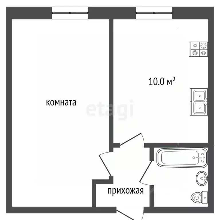 1-к кв. Ямало-Ненецкий АО, Муравленко ул. Ленина, 6 (32.0 м) - Фото 1