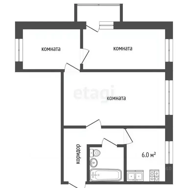 3-к кв. Саратовская область, Балашов ул. Титова, 14 (53.4 м) - Фото 2
