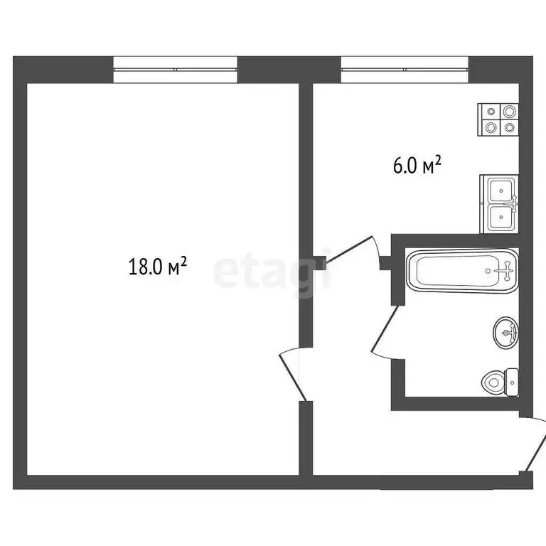 1-комнатная квартира: Вологда, улица Самойло, 6 (30.3 м) - Фото 0