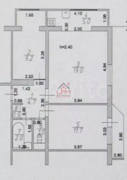 3-к. квартира, 53,1 м, 7/12 эт. - Фото 0