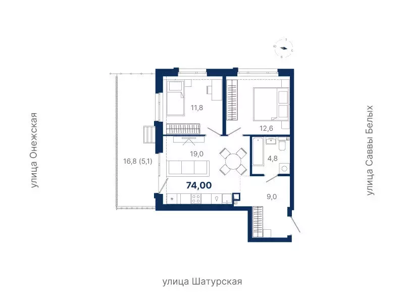 2-комнатная квартира: Екатеринбург, жилой район Южный, жилая ... - Фото 0
