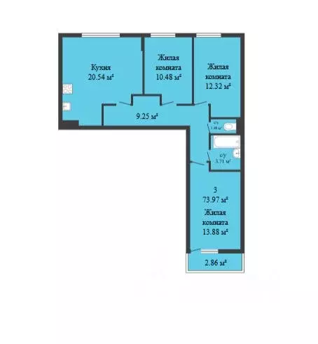 3-к кв. Ростовская область, Ростов-на-Дону ул. Нансена, 109/2 (74.0 м) - Фото 2