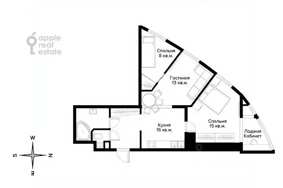 3-к кв. Москва Ходынский бул., 5к4 (73.0 м) - Фото 2