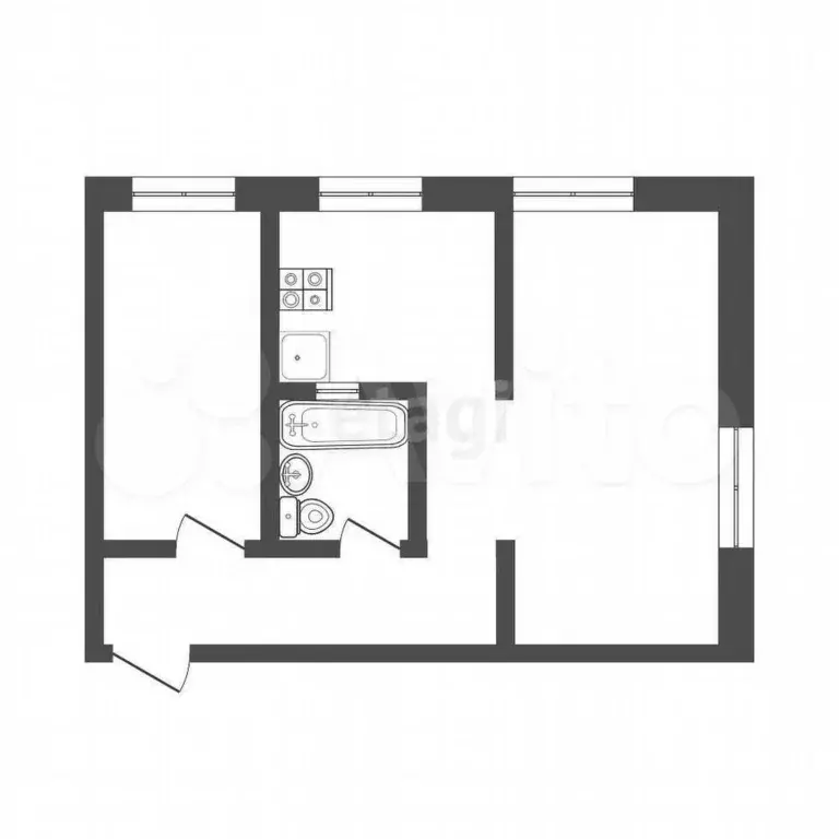 2-к. квартира, 45 м, 3/5 эт. - Фото 0
