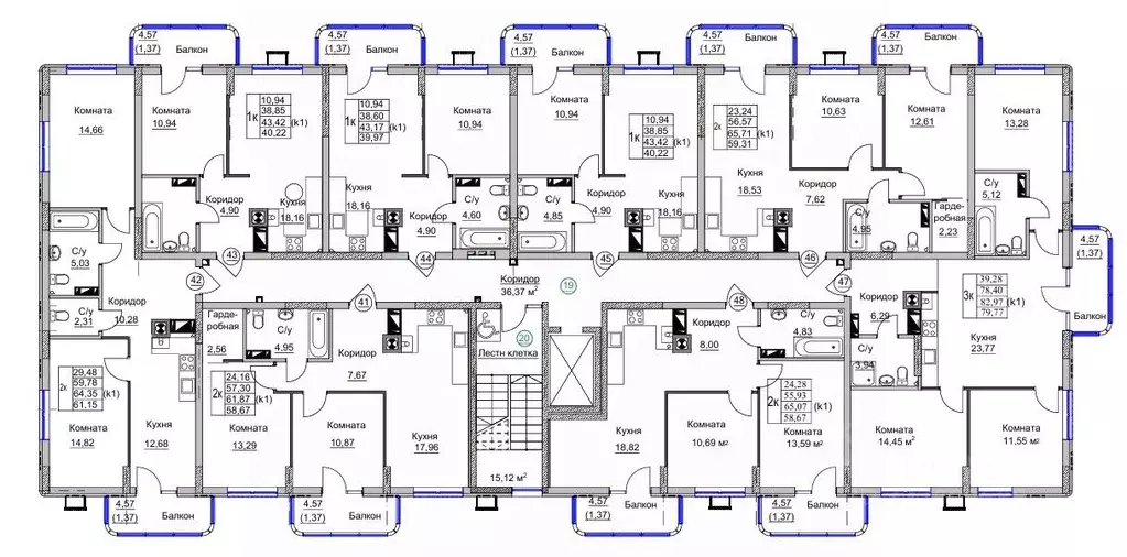2-к кв. Калининградская область, Калининград Теодор Кроне жилой ... - Фото 2