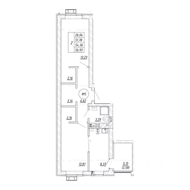 2-к кв. Калининградская область, Зеленоградск  (56.93 м) - Фото 0