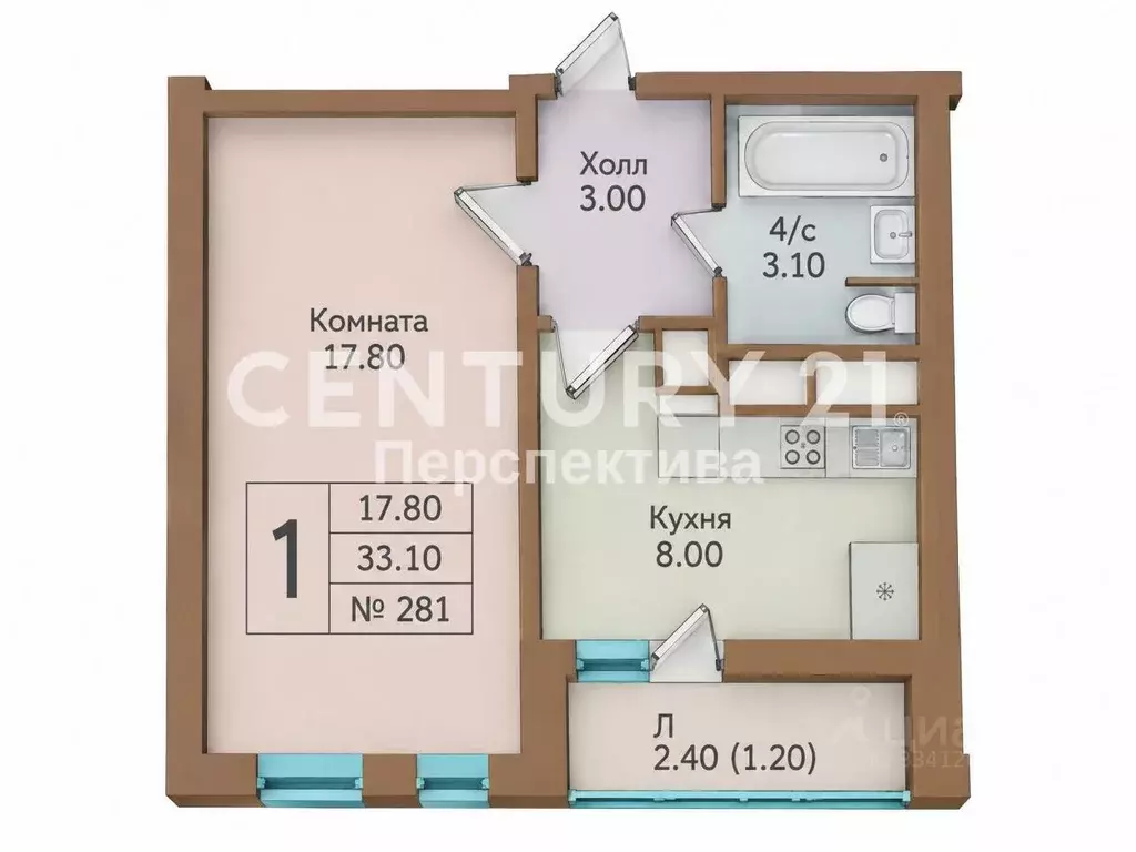 1-к кв. Московская область, Балашиха ш. Косинское, 10 (32.0 м) - Фото 1