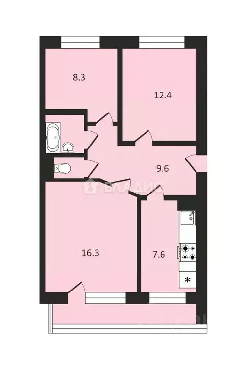 3-к кв. Владимирская область, Камешковский муниципальный округ, с. ... - Фото 2