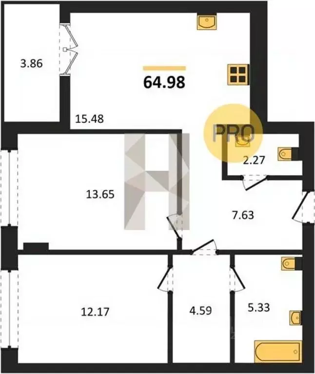 2-к кв. Калининградская область, Гурьевск ул. Героя России ... - Фото 1