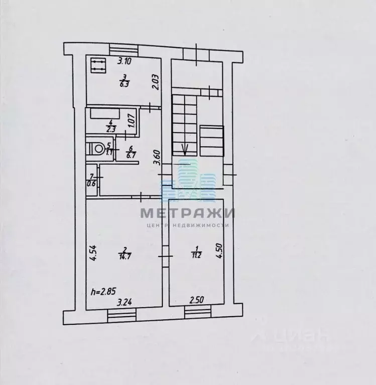 2-к кв. Калужская область, Киров ул. Гагарина, 38 (42.9 м) - Фото 2