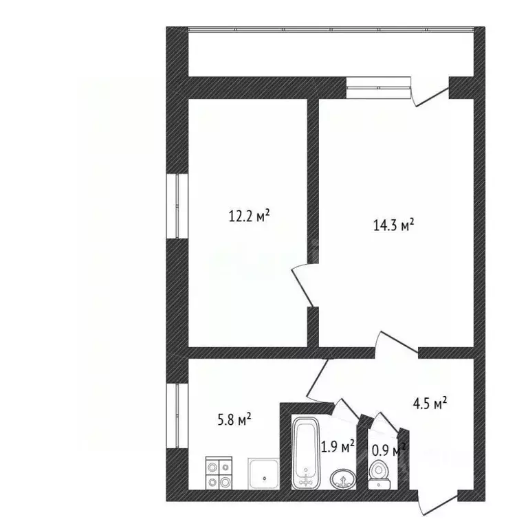 2-к кв. Нижегородская область, Нижний Новгород ул. Добролюбова, 7 ... - Фото 2