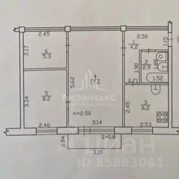 2-к кв. Брянская область, Брянск ул. Пушкина, 48 (45.2 м) - Фото 1