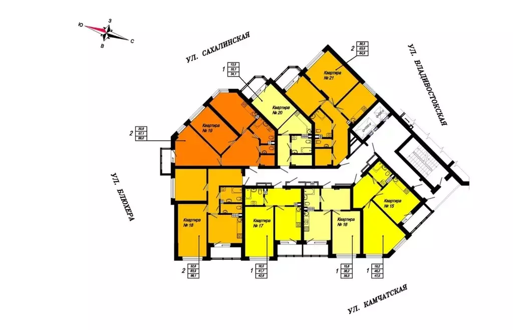 2-к кв. Свердловская область, Екатеринбург ул. Блюхера, 93 (66.0 м) - Фото 1