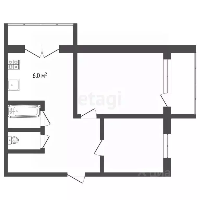 2-к кв. Владимирская область, Муром ул. Филатова, 1А (42.0 м) - Фото 1