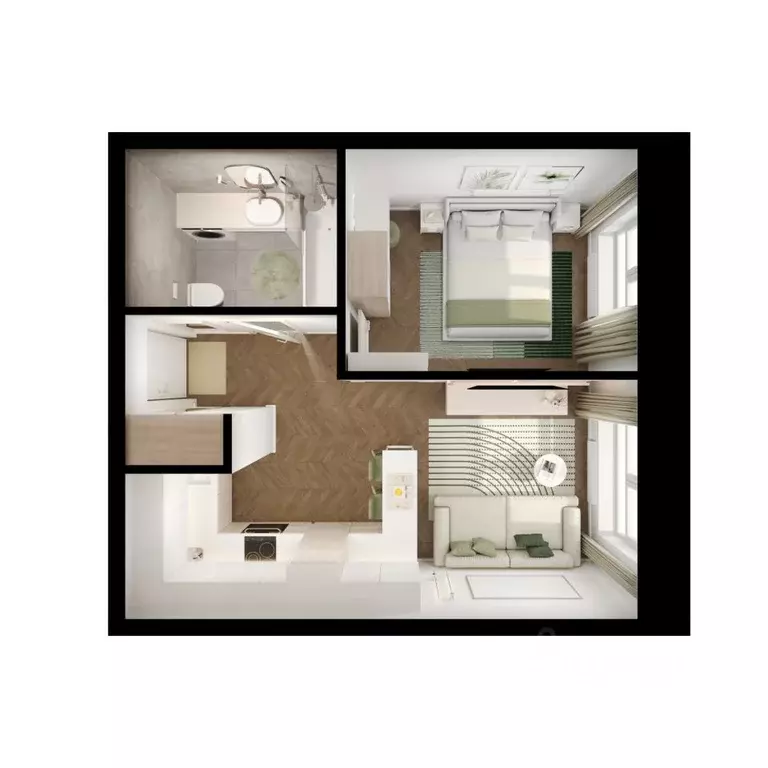 1-к кв. Сахалинская область, Южно-Сахалинск Уюн Парк жилой комплекс, ... - Фото 2