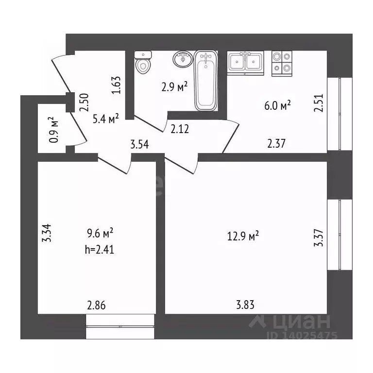 2-к кв. Владимирская область, Ковров ул. Чернышевского, 7 (38.3 м) - Фото 2