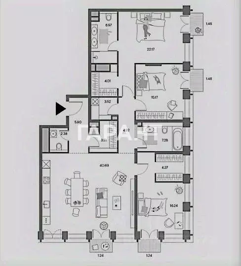 4-к кв. Москва ул. Костикова, 4к6 (136.0 м) - Фото 1