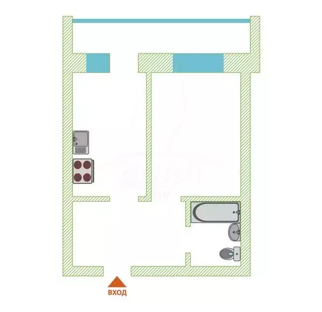 1-комнатная квартира: Тобольск, 7-й микрорайон, 37 (30 м) - Фото 2