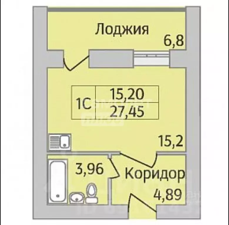 Студия Новосибирская область, Новосибирск Дивногорский мкр, ул. ... - Фото 1