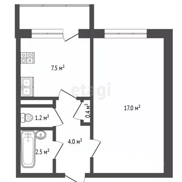 1-к кв. Нижегородская область, Нижний Новгород ул. Германа Лопатина, ... - Фото 2